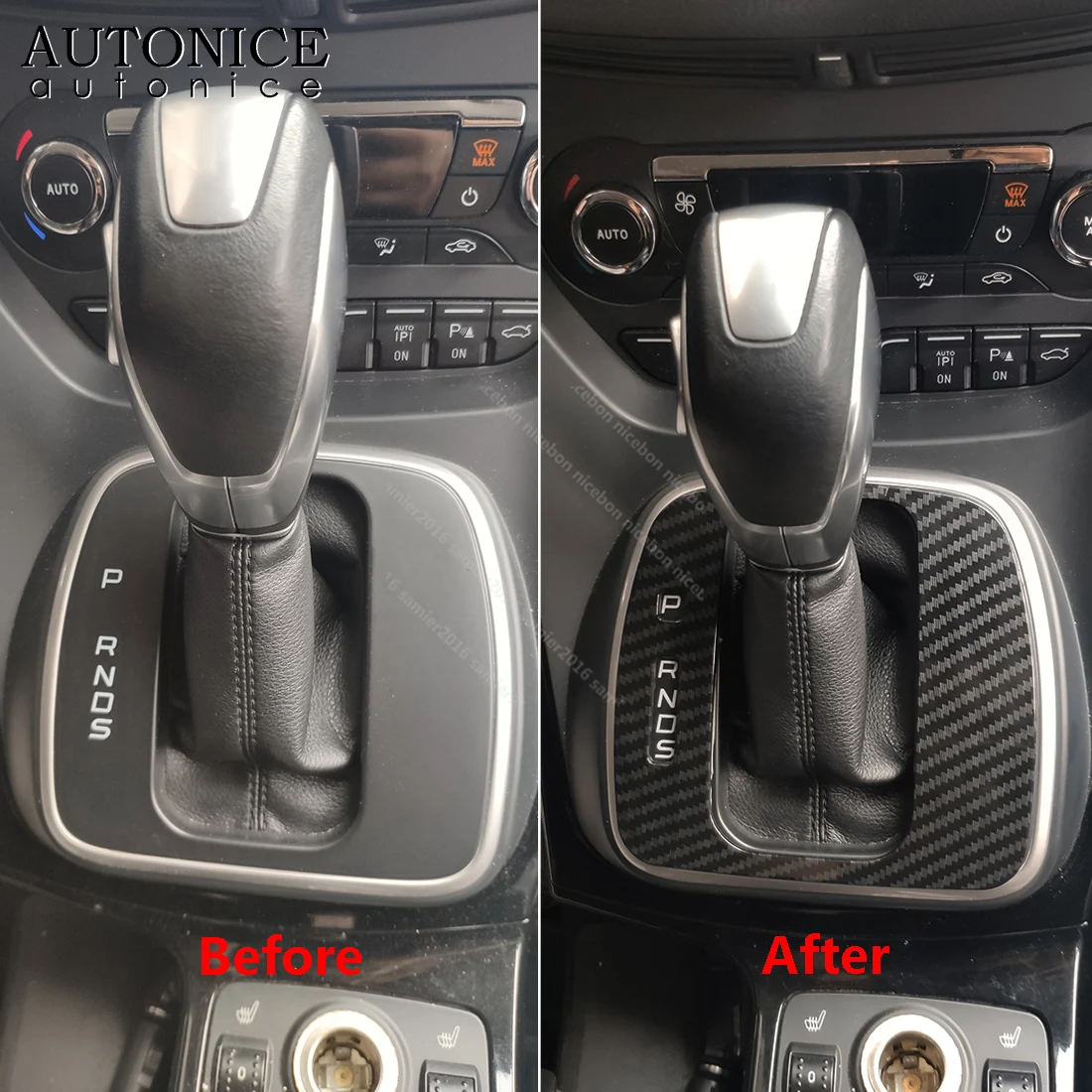 Подходит для Ford Escape Kuga 2013 2016 ABS левая сторона углеродного волокна Цвет внутренняя