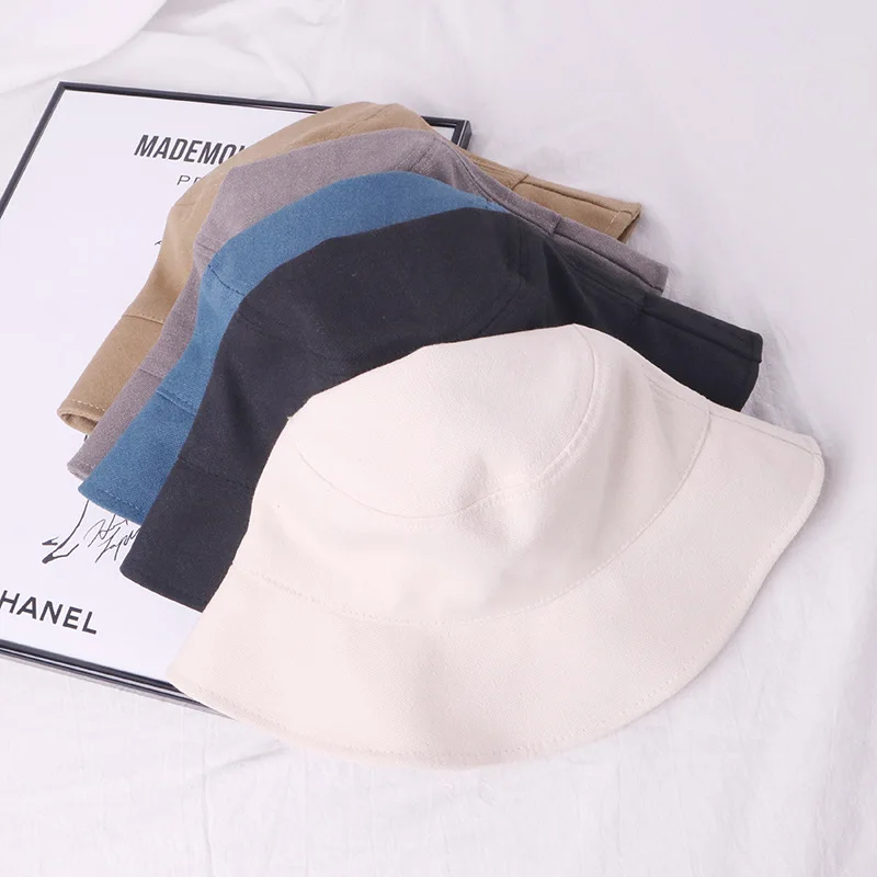 Candy Color Bucket Hat Women Fishing Men Bucket Hat Spring Summer Bob Hip Hop Caps Gorros Unisex Cotton Sun Flat Caps