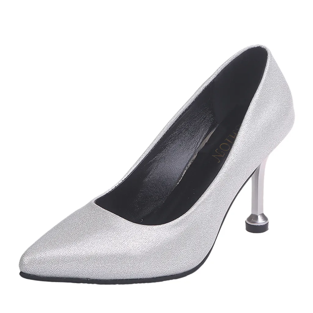 Jaycosin Summer Women's Ladies Fashion Solid Pointed Toe High Thin Heels Single Work Soft Texture Shoes 2019 Apr3 p40 | Обувь