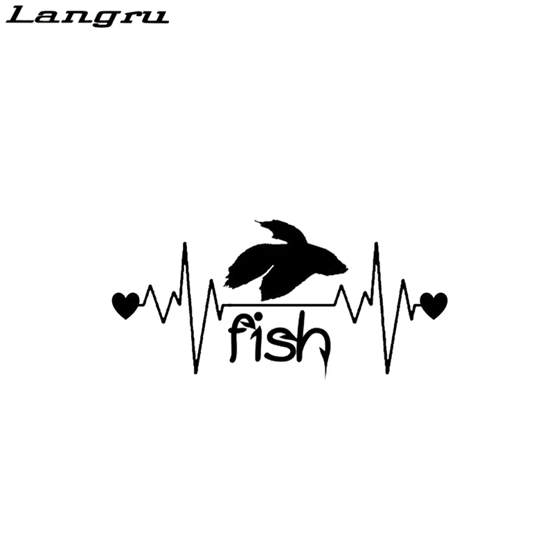 

Langru Fish Heartbeat Lifeline Cartoon Car Sticker Vinyl Decor Car-styling Car Accessories Decorative Jdm