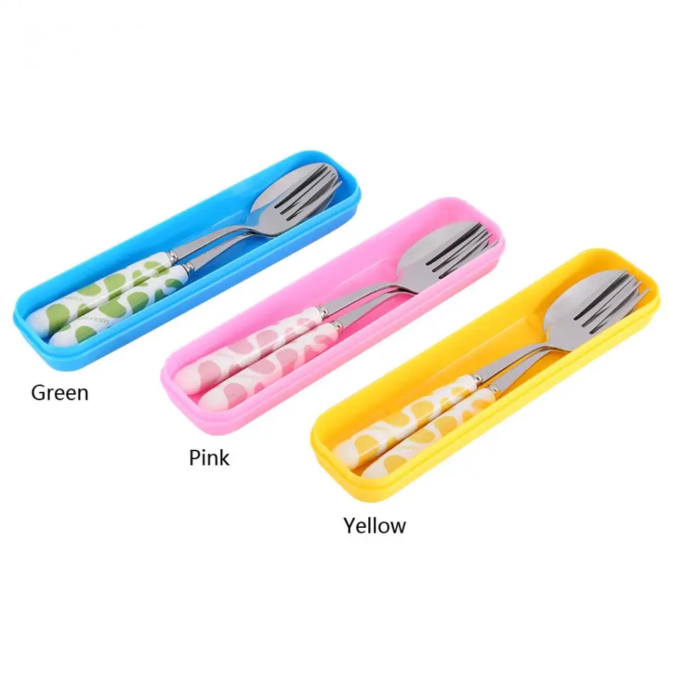 2 шт. вилка из нержавеющей стали кухонная посуда с коробкой для хранения детские