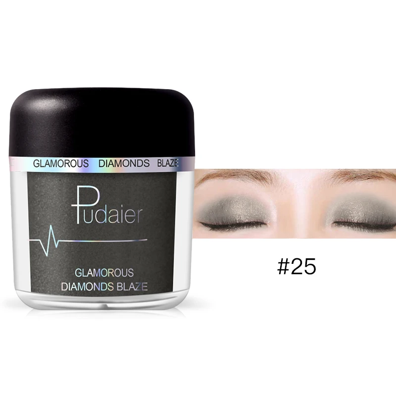 color 25 Pudaier 1 шт. 28 цветов Тени для век порошок блестящие тени для век Палетка для макияжа металлическая Водонепроницаемая Мерцающая Косметика Красота - Цвет: color 25