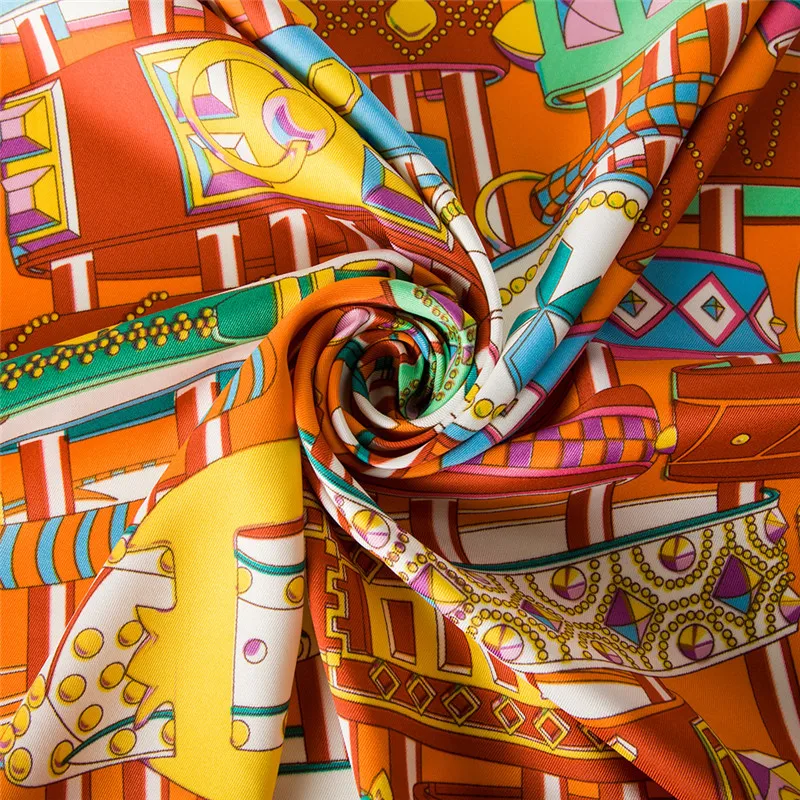 Шарф из натурального саржевого шелка для женщин классические браслеты ремни с