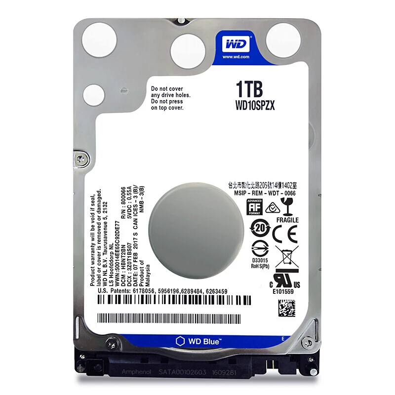 Western Digital Blue Laptop HDD 2 5 'Ƈ ТБ SATA 6 ГБ/сек. 5400 об/мин 1 внутренний жесткий диск для