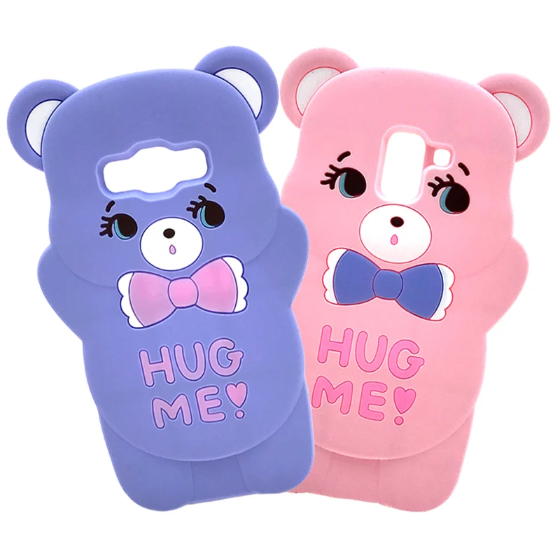 

For Samsung Galaxy J6 Plus J8 2018 J4 Prime J7 2015 J5 2016 Case 3D Cute Cartoon Animal Hug Me Bear Ear Soft Silicon Phone Cover