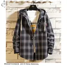 Privathinker мужские уличные с капюшоном рубашки с длинным рукавом мужские 2020 осенние повседневные Карманы клетчатое пальто размера плюс хлопковая рубашка