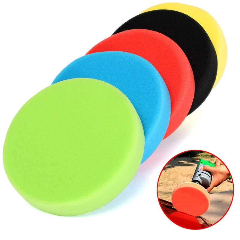 Hot 5 Pcs 6 Inch/150Mm Buffing Polishing Pad Flat Sponge Polisher Pads Kit For Car Auto Glass | Инструменты