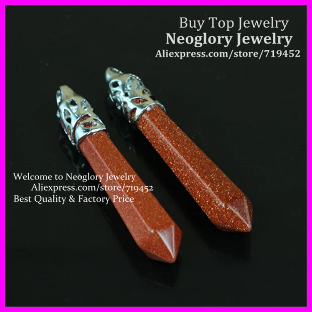 10 шт. натуральный золотой песок камней Длинные палочка ТОЧКА маятниковая