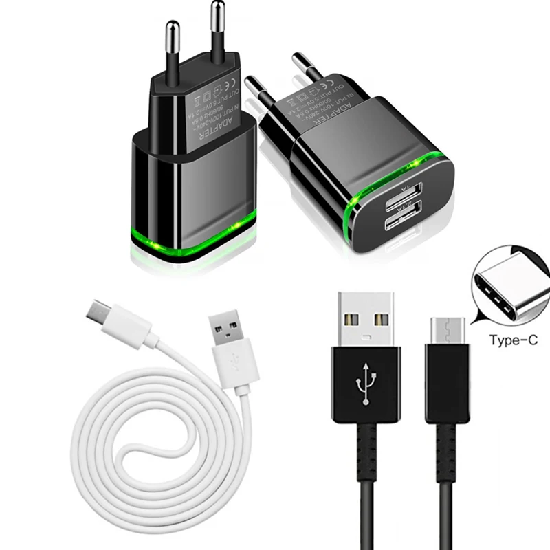 Кабель type C и Micro USB Для huawei P20 Lite P30 Pro P10 P9 Plus P8 Lite 2USB быстрое зарядное устройство для P Smart Plus
