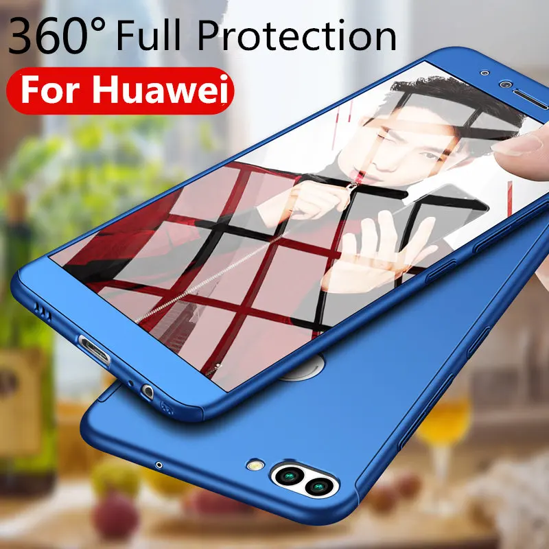 360 Protective Cases For Huawei Enjoy 7S P Smart Full cover Hard pc case for 7 8 Plus Shockproof phone shell Bag |