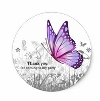 1 5inch fantasy butterfly choose background color classic round sticker