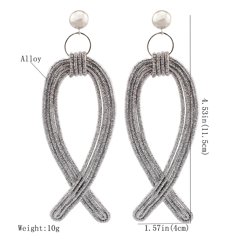 Женские серьги капельки винтажные металлические из сплава в форме спирали