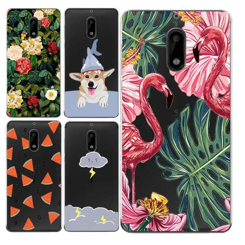 Cloud Soft Clear TPU Phone Case For Nokia3 5 6 8 N540 N640 N535 N830 Fundas Flamingo Printed Coque Flora Bag Cover Free Shipping | Мобильные