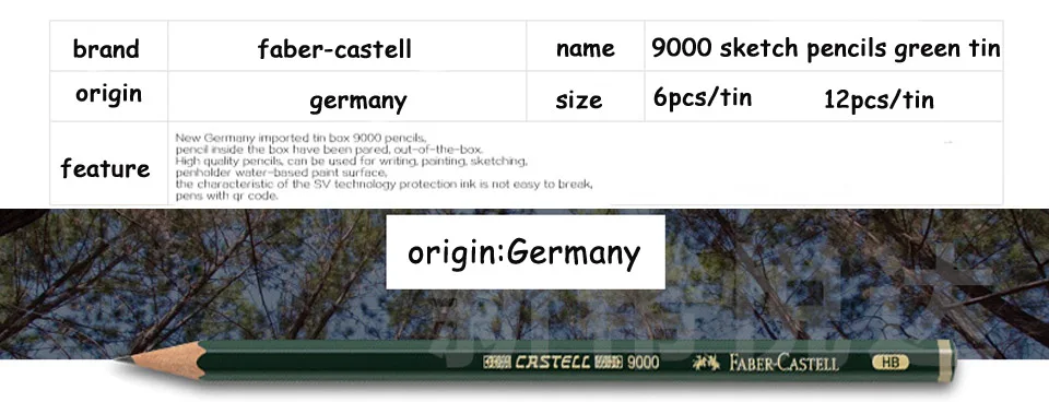 Faber-Castell 9000 Дизайн графит Карандаши Книги по искусству 6/12 шт./олова черный Цветной деревянный c Книги по искусству Ун эскиз карандашом для плотника детей