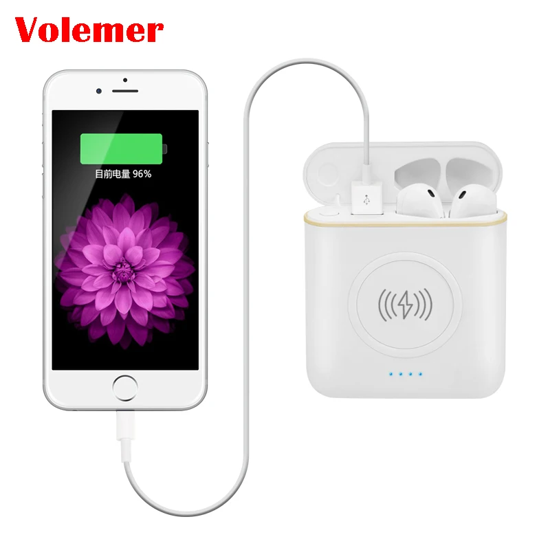 Volemer XT6 TWS bluetooth наушники со смартфоном Беспроводная зарядка + 5200 мАч зарядное