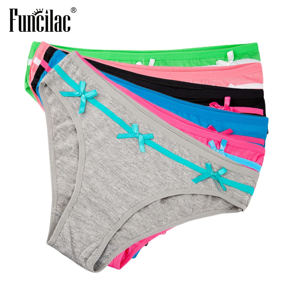 FUNCILAC Фирменное нижнее белье Для женщин лук лоскутное трусы сексуальные