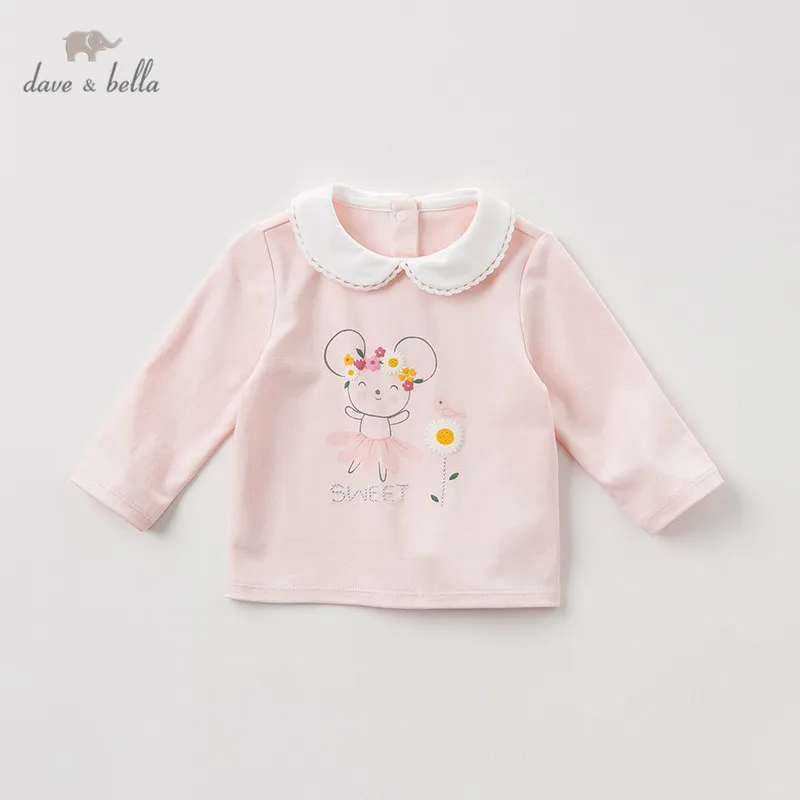 Детская футболка с длинным рукавом мультяшным рисунком для девочек осень dave bella