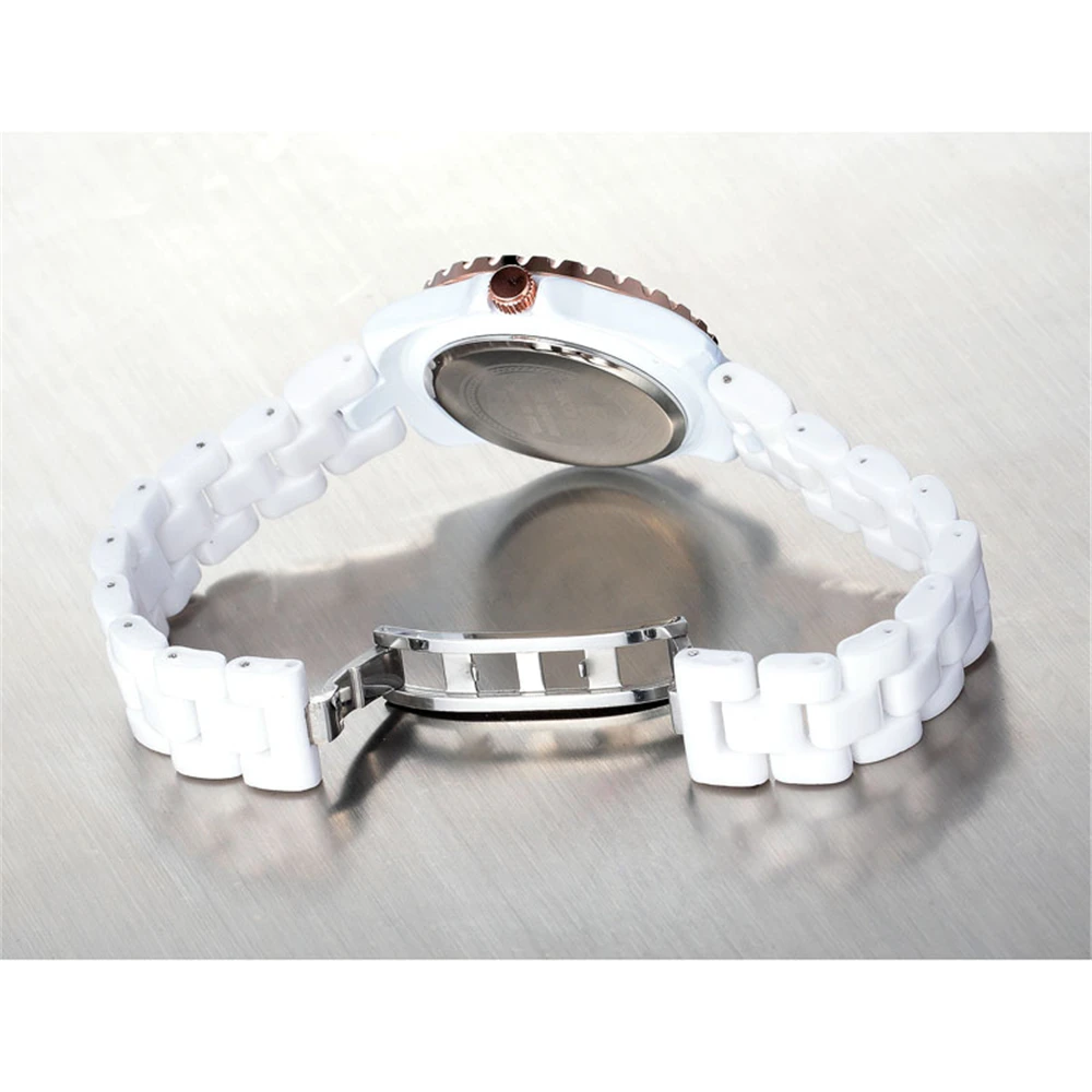 Керамика часы модные Повседневное Для женщин кварцевые relojes mujer SKONE Роскошные