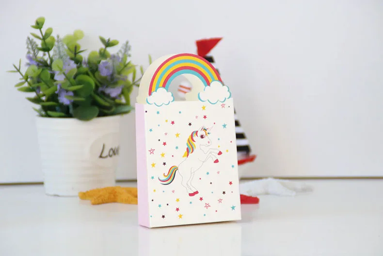 50 шт крафт-бумаги подарок с Unicorn мешки упаковочные принадлежности мешок сладости