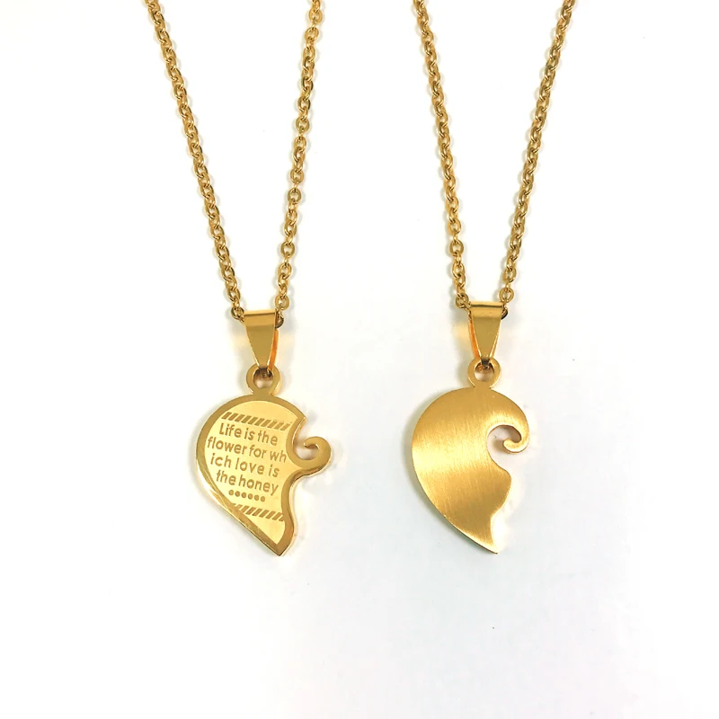 Ожерелье с двумя половинками в форме сердца ожерелье надписью Love Forever Promise для пар