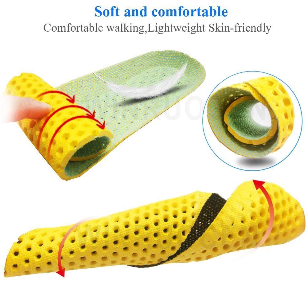 Дышащие стельки для кроссовок ортопедические легкие дезодорирующие