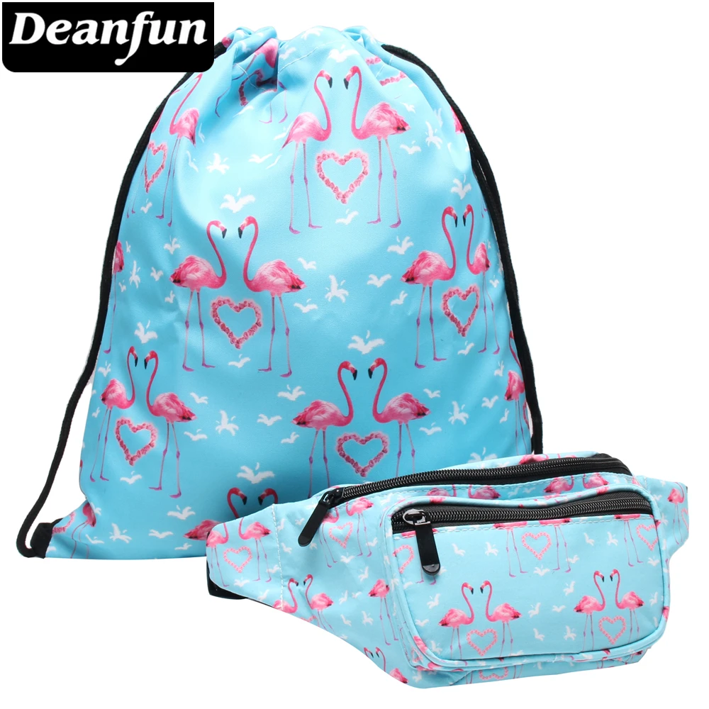 Поясная Сумка Deanfun 2 шт./компл. с 3D принтом фламинго многофункциональные поясные