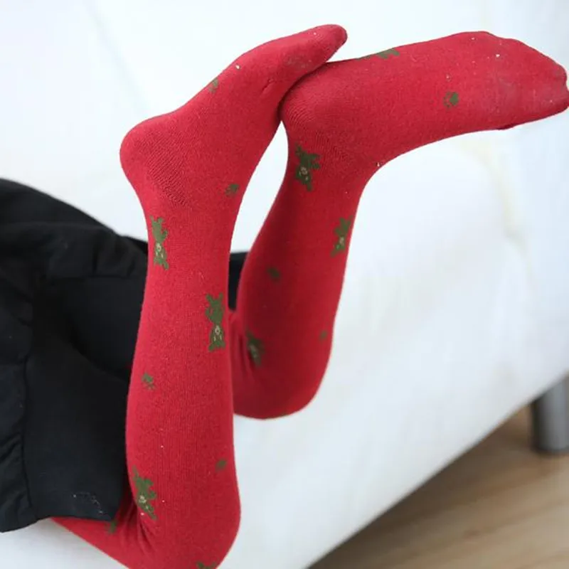 Детские колготки для девочек Демисезонный хлопок медведь плотно детей темно