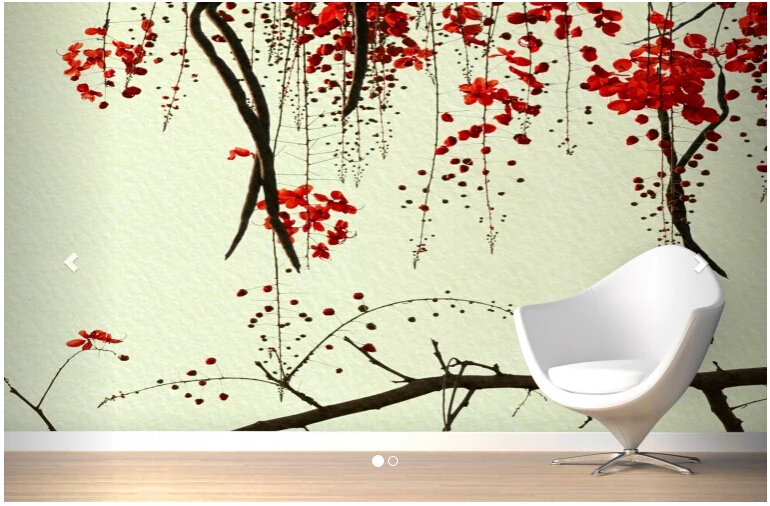 

Custompapel de parede floral, Red Blossom put Mural which used in the sitting room the bedroom TV wall vinyl papel DE parede