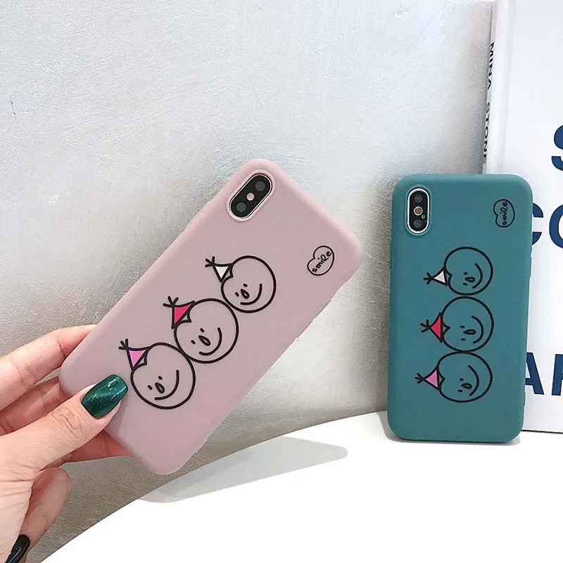 Прекрасный счастливый улыбающийся чехол для iPhone X XR XS Max 6 S Plus мягкая задняя крышка