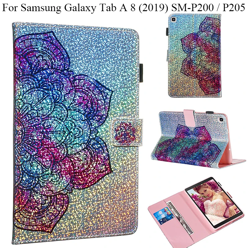 Блестящий чехол из искусственной кожи для Samsung Galaxy Tab A 8 0 с S ручкой SM P200 P205