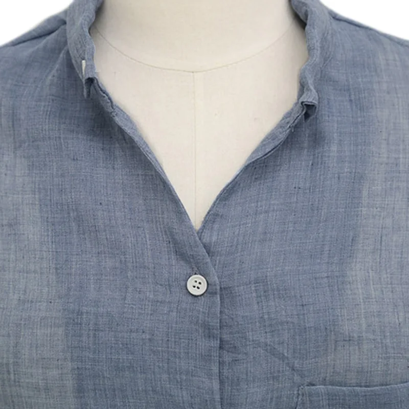 Женская рубашка с длинным рукавом летняя блузка тонкая хлопковая льняная