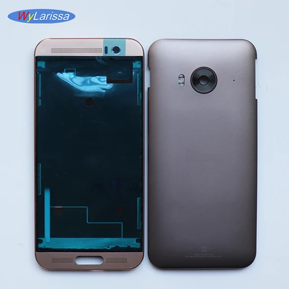 Золотистый Для HTC One Me ME9 M9EW/M9ET средняя рамка ЖК-дисплей передняя рамка Корпус+ Батарея дверь задняя крышка с Камера линзы из поликарбоната и клей - Цвет: Золотистый