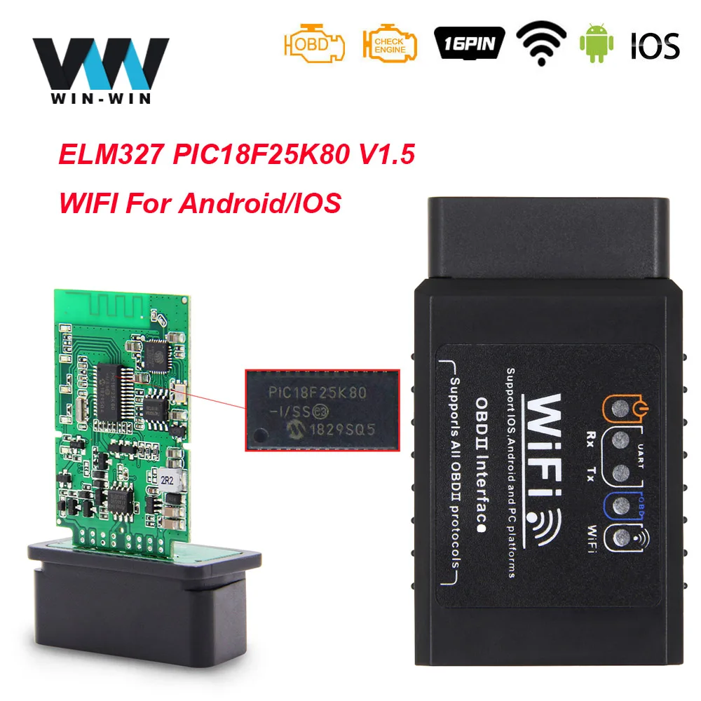 ELM 327 V1.5 OBD2 WIFI сканер для Android/IOS OBD 2 автомобильный диагностический инструмент elm327 с