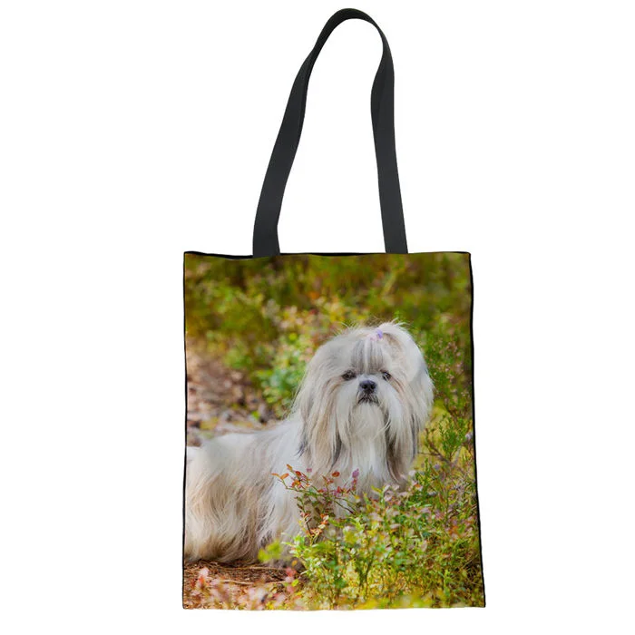 LMF3532Z22 WHEREISART Shih Tzu женская сумка для покупок с принтами собак, сумка через плечо для женщин, сумка на каждый день, женская сумка на плечо - Цвет: LMF3532Z22