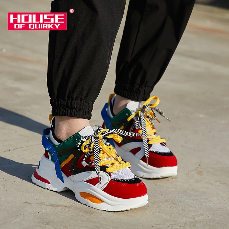 Женская модная разноцветная спортивная обувь на танкетке повседневная