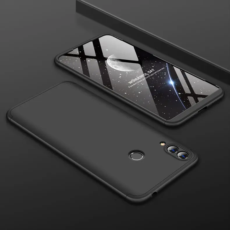 Black Чехол для Honor 8C, чехол для Huawei Honor 8C, 360 градусов, полная защита, чехол для телефона, для Huawei Honor 8C 8 C, BKK-L21, чехол, Etui - Цвет: Black