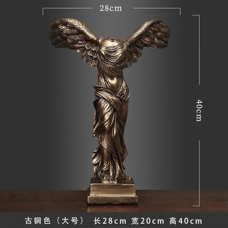 Bronze large Европейские винтажные абстрактные статуи богини, смоляные статуэтки для рабочего стола, фигурки богини, скульптура, украшения для домашнего декора, свадебные подарки - Цвет: Bronze large