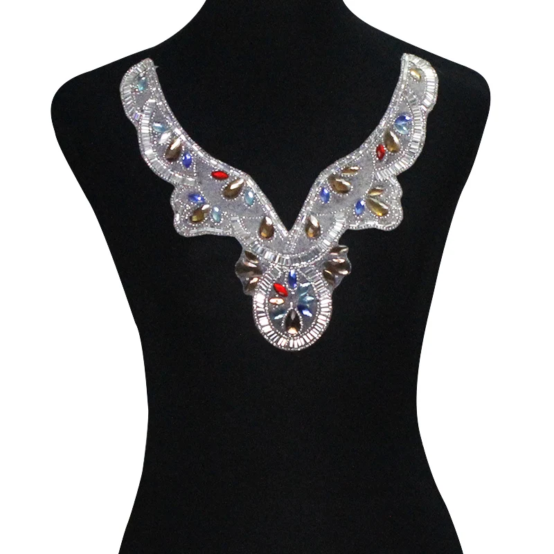 Ошейник Стразы с хрустальным вырезом и аппликацией горячей фиксации 5 шт.|iron on