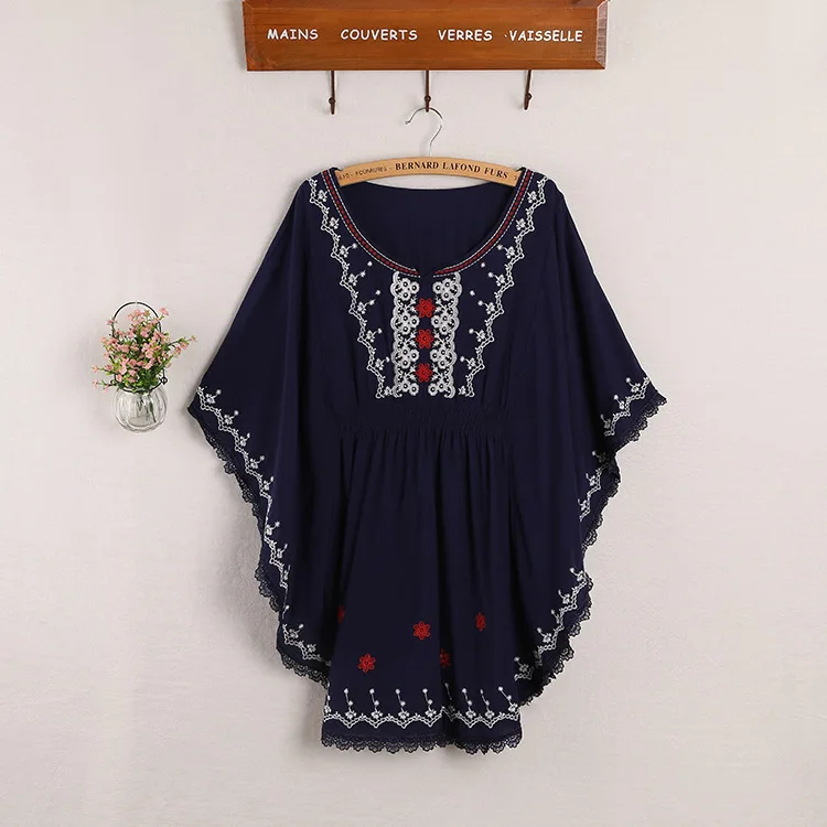 Лето 2016 Цветочная Этническая вышивка Геометрическая хиппи свободная