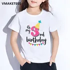 Детская футболка с надписью на день рождения с номером 1-9 для девочек и мальчиков, забавный подарок на день рождения, футболка с цифрами, Детская забавная одежда, HKP2432