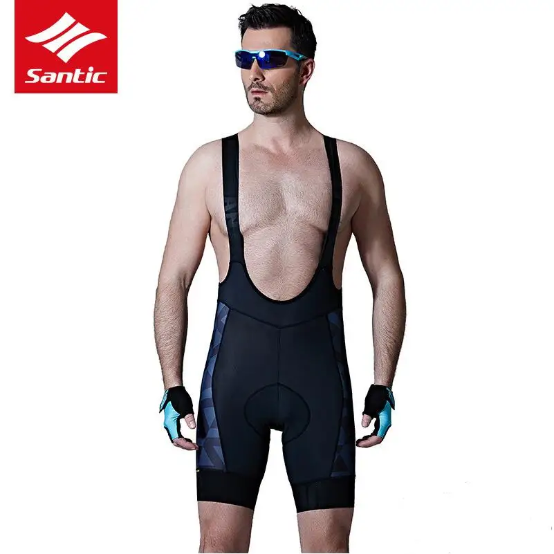 Santic мужские майки для велоспорта короткие наборы Стеганые шорты 4D Италия