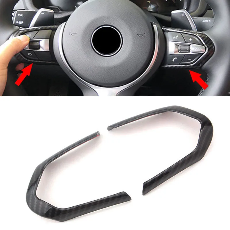 

1 Pair Carbon Fiber Style Car Steering Wheel Trim Frame For BMW M3 M4 M5 New 1 3 Series X5M Interior Mouldings