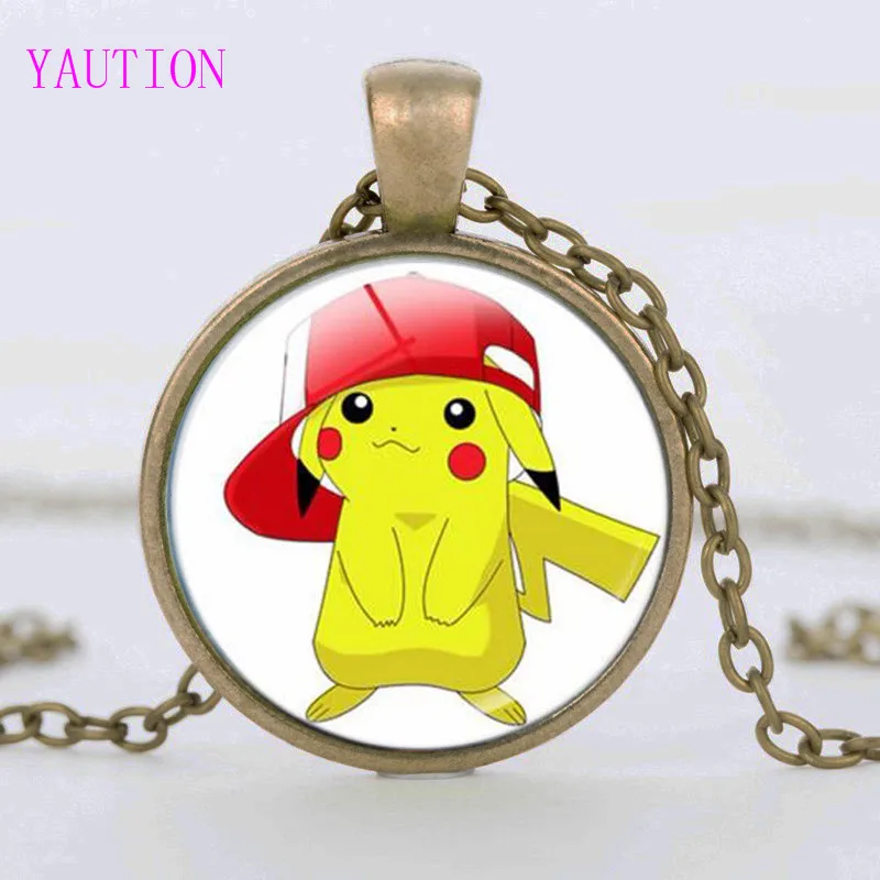 Ожерелье с подвеской Pokemon круглые подвесные украшения из стекла 3 цвета|pendant