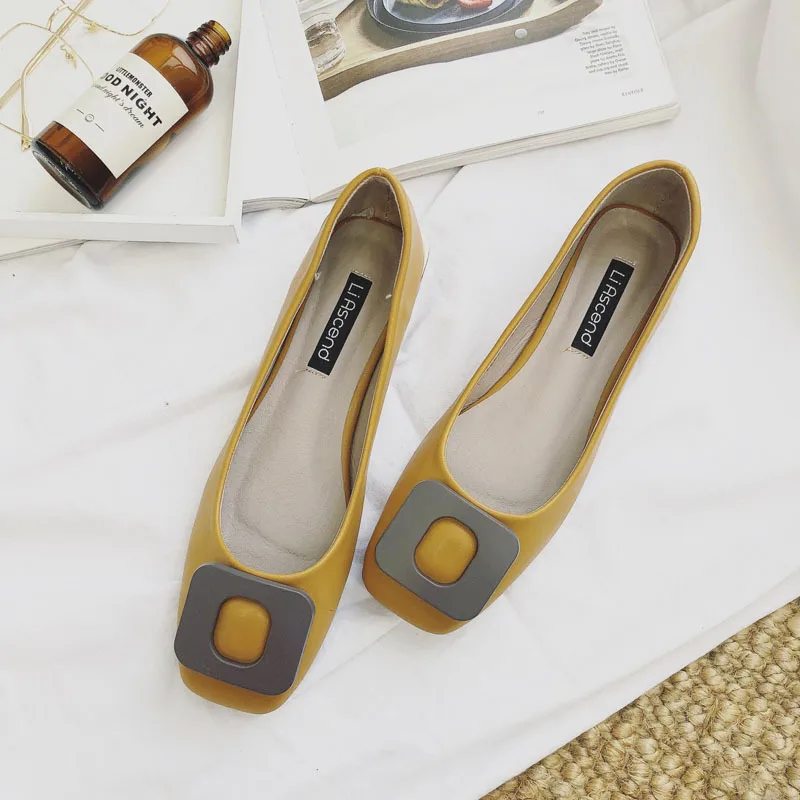 Туфли-лодочки женские на низком каблуке повседневная прогулочная обувь дышащие