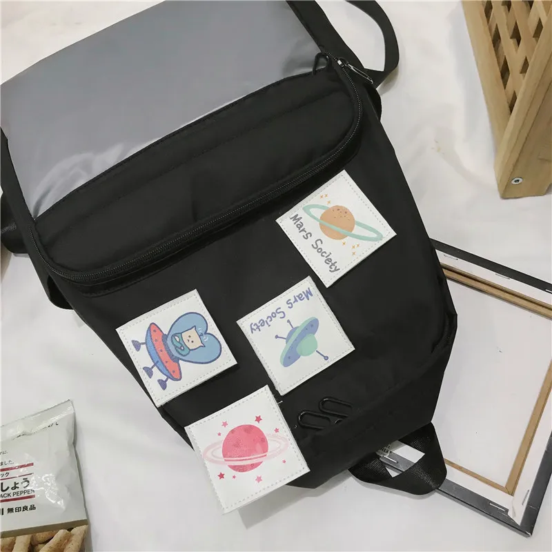 DCIMOR Waterproof nylon Women Backpack Female Transparent Front-pocket Travel Backpack Detachable student schoolbag book Mochila