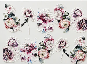 3D Acrylic Engraved flower Nail Sticker flower fish butterfly Water Decals Empaistic Nail Water Slide Decals hot Z0166 - Цвет: 1