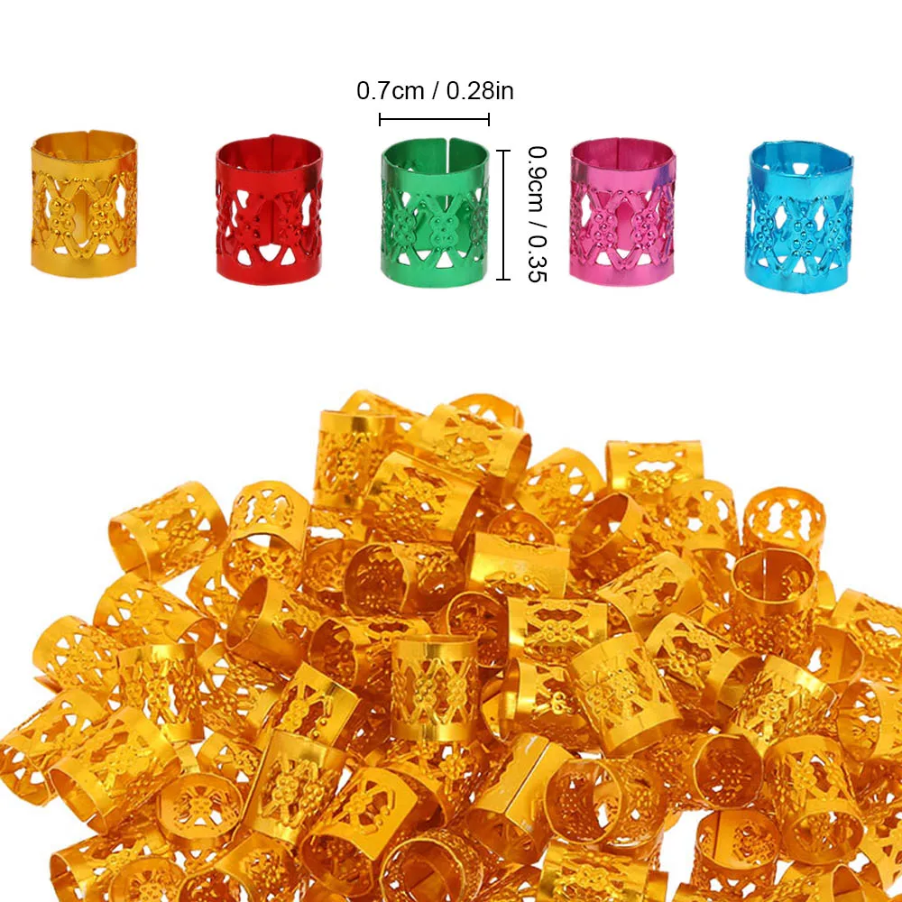 Аксессуары для волос дредов модные манжеты металлические кольца бусины плетения