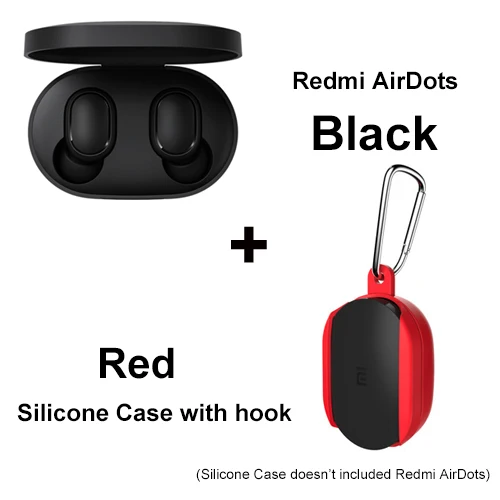 Add Red Case2 Оригинальные беспроводные наушники Xiaomi Redmi AirDots, Bluetooth 5,0, DSP, активная гарнитура с шумоподавлением TWSEJ04LS 4,1g - Цвет: Add Red Case2