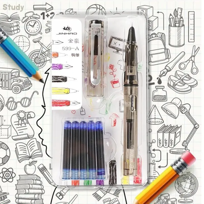 Jinhao 599a авторучка набор каллиграфия ручка Dolma Kalem Pluma Студенческая со съемным чернильным мешком ручка подарок для мальчиков и девочек прекрасный