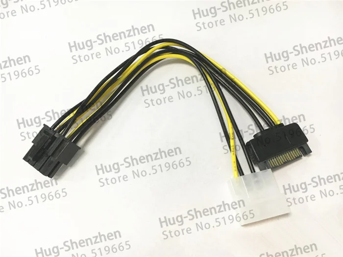 20 шт. 15 Булавки sata 4 IDE до 8 6 + 2 PCI E для видео карты мужской Питание кабель 18awg см gup |